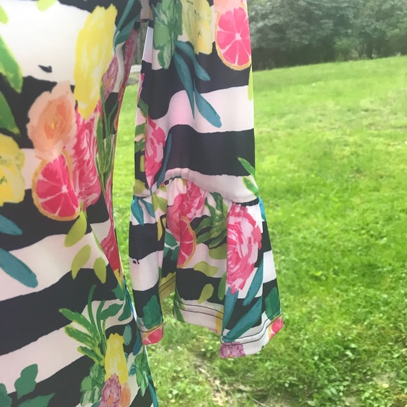 Vera Fishbaugh Fun Floral Dress XS FREE SHIP - Picture 5 of 7